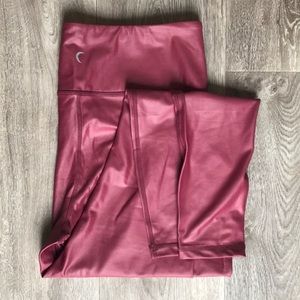 Zyia METALLICS! Cranberry full length leggings